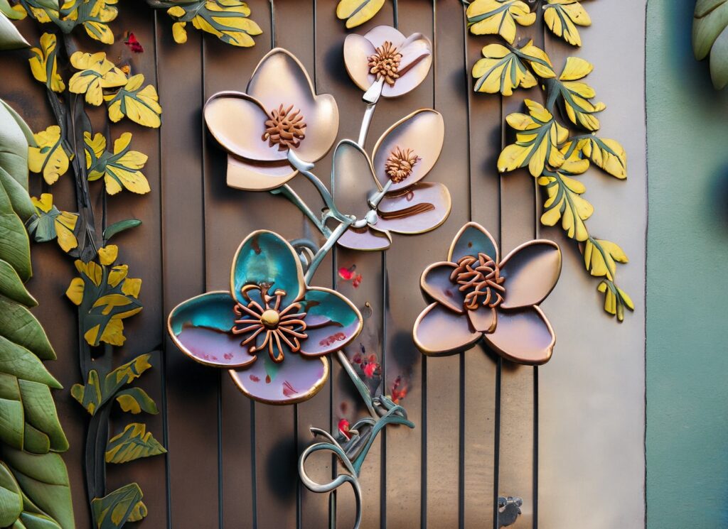 outdoor metal wall art flowers
